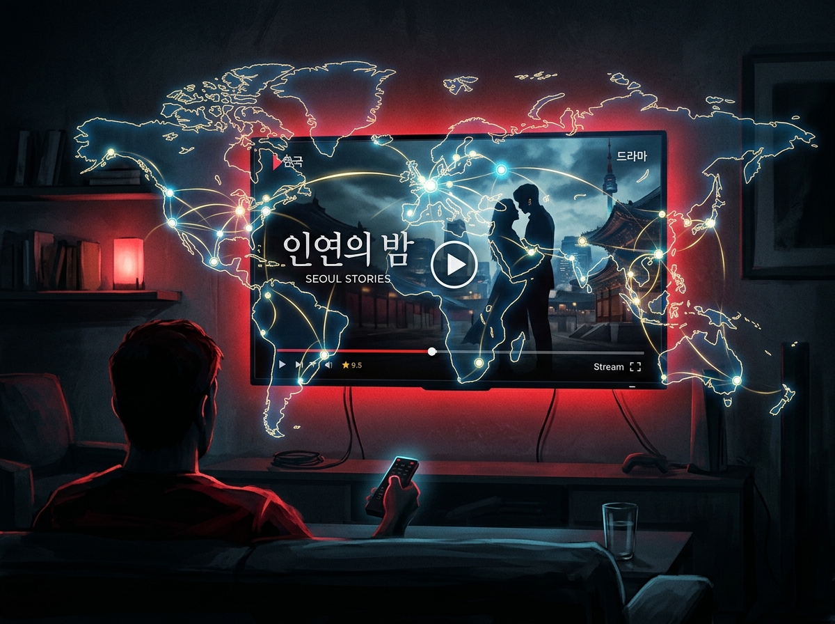Netflix streaming interface with global map overlay