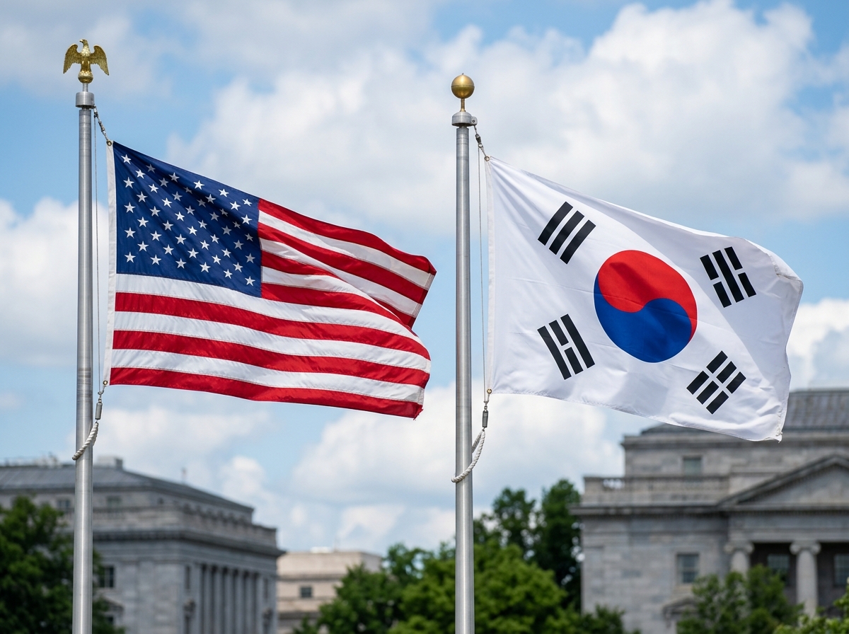 US and South Korean flags side by side