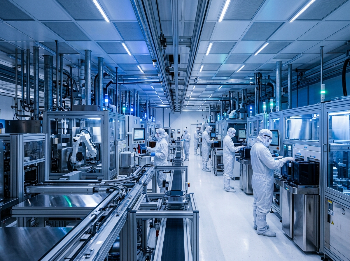 Modern semiconductor manufacturing facility in South Korea